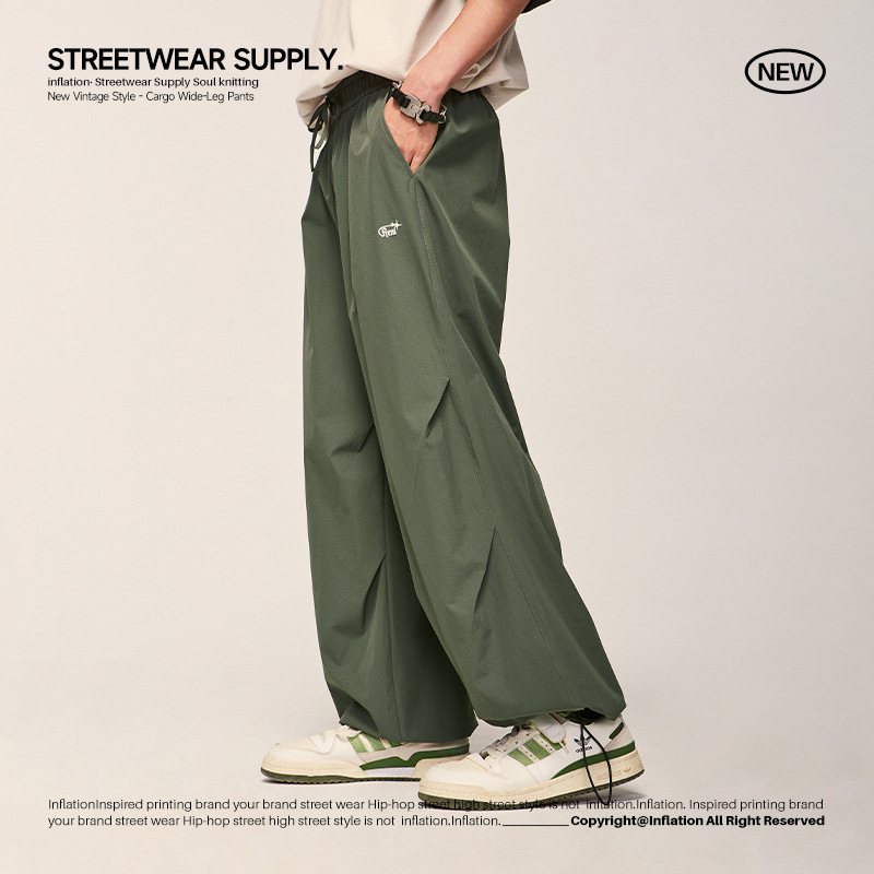 Check nylon wide-leg pants 12164S23
