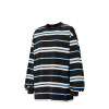 Contrasting stripes round neck long sleeve T-shirt 2404S23