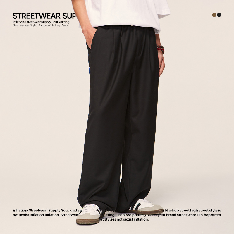 Drape wide-leg straight-leg pants 13119W22