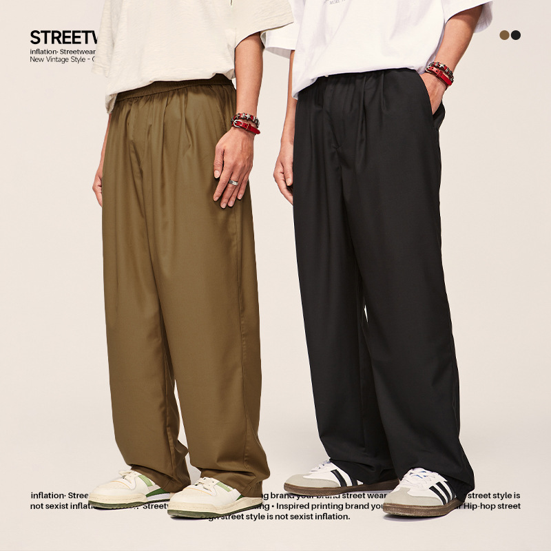 Drape wide-leg straight-leg pants 13119W22