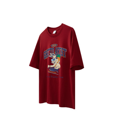 Hip-hop DJ rabbit print letter T-shirt 2428S23