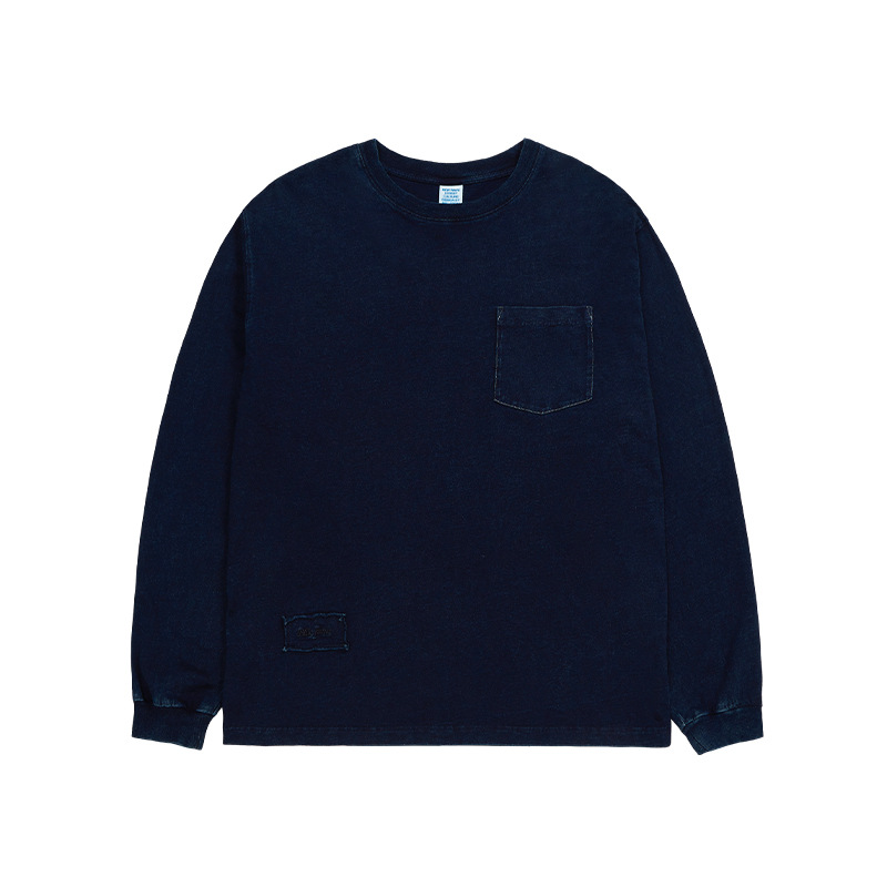 Indigo Knit Denim Long Sleeve T-Shirt 1006W22