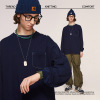 Indigo Knit Denim Long Sleeve T-Shirt 1006W22