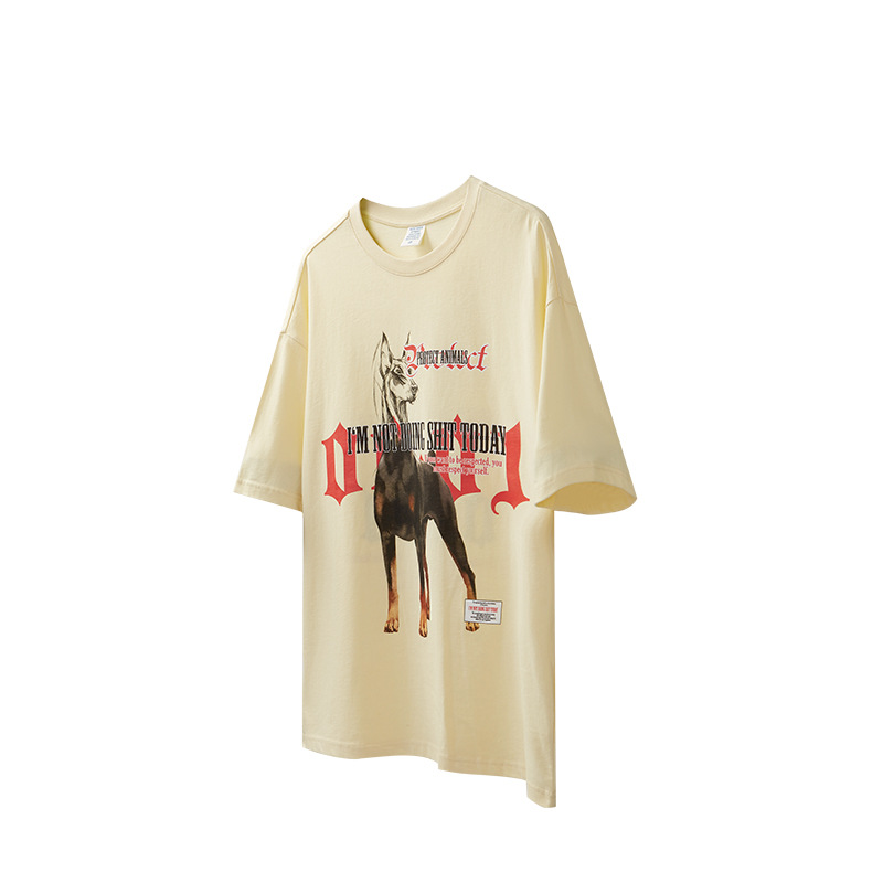 Linen Cotton Gothic Doberman T-Shirt 2423S23
