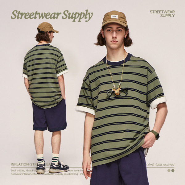 Loose stand-up cotton short sleeves 2487S23