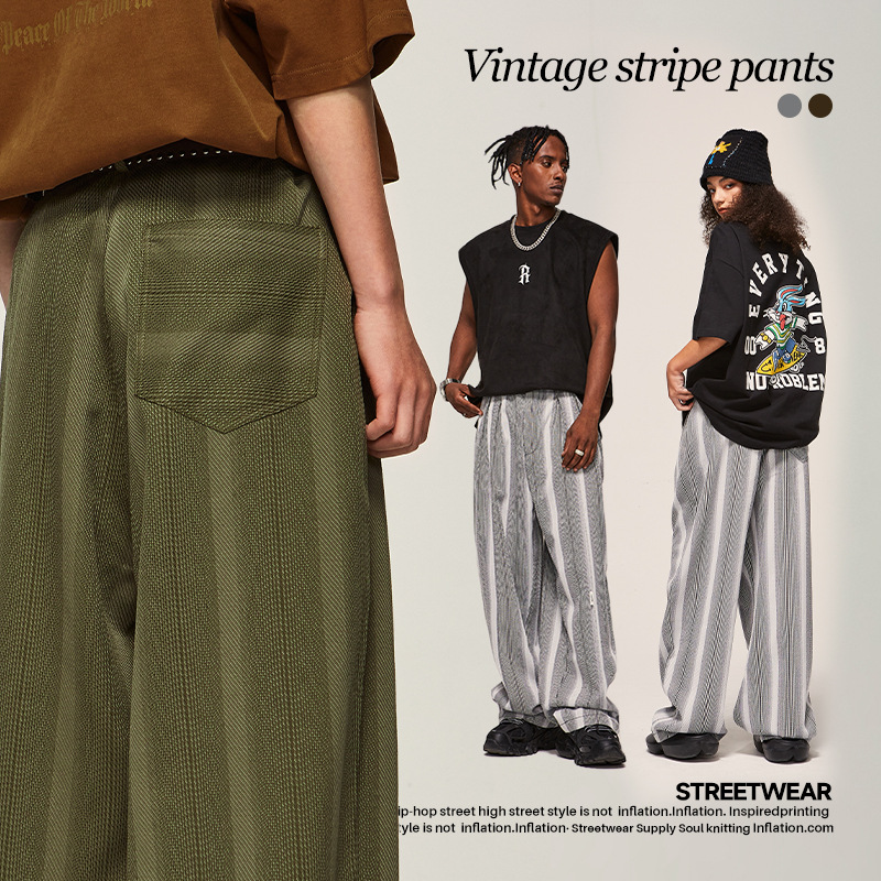 Men's slacks, straight and loose 12163S23