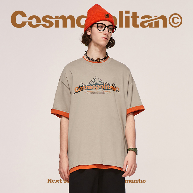 Mountain print letter T-shirt 2415S23