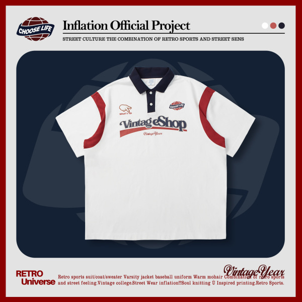 Printed retro contrast stitching POLO shirt 2476S23