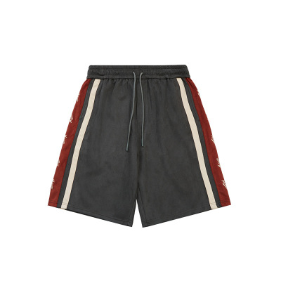 side striped fleece shorts 12214S23