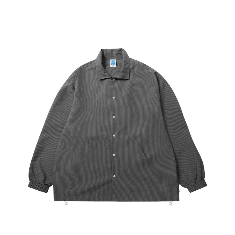 Solid seersucker checked coat 9059S23