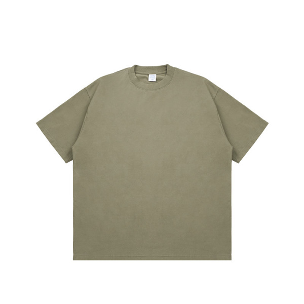 Spring and summer earth color drop shoulder solid color short sleeves 2308SS
