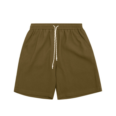 Waffle Japanese style casual solid color shorts 12159S23