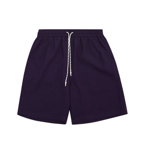 Waffle Japanese style casual solid color shorts 12159S23