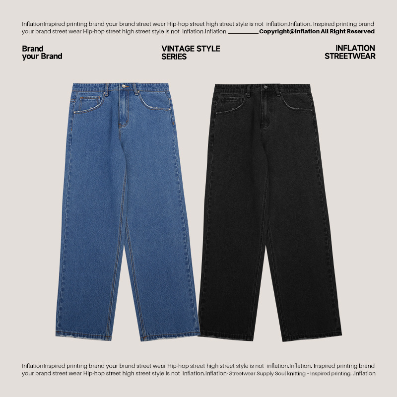 Washed loose wide-leg jeans 12146S23