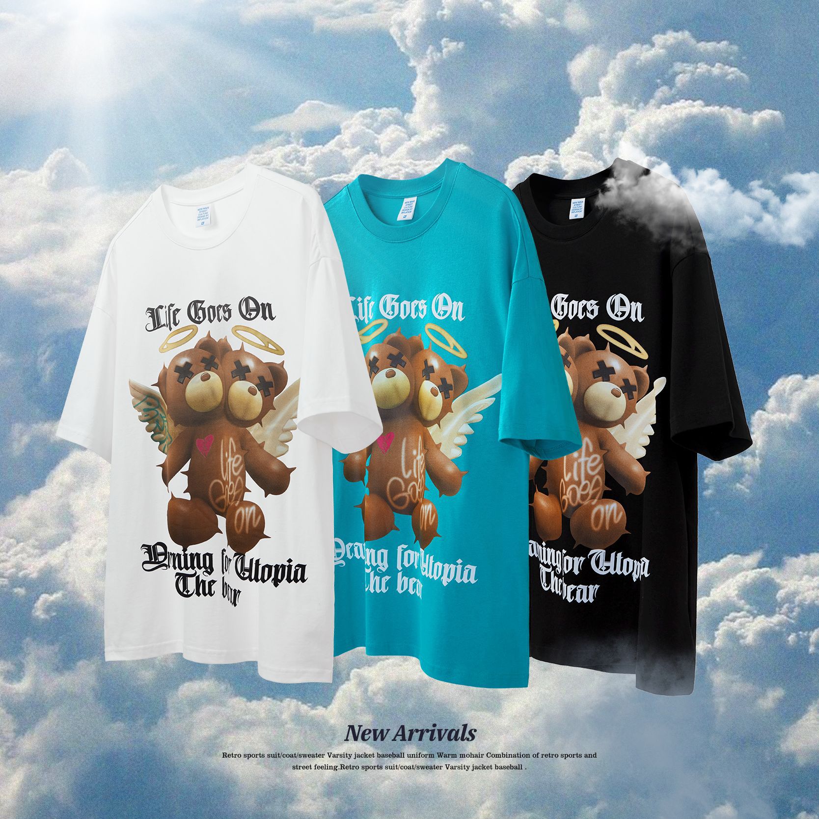3D Angel Bear Short Sleeve T-Shirt 2559S23
