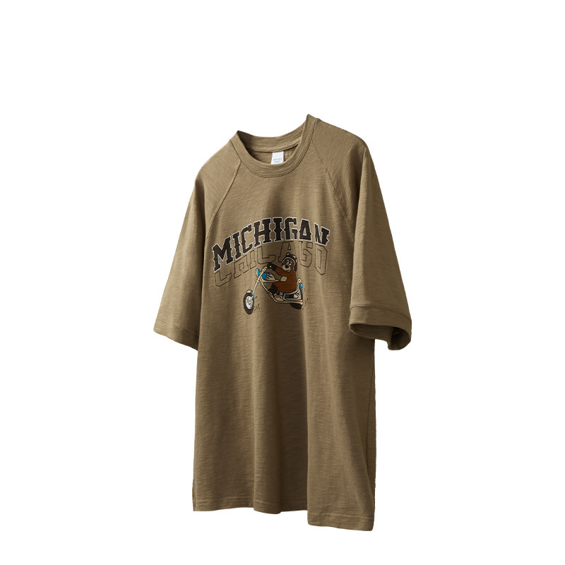 biker print T-shirt 2489S23