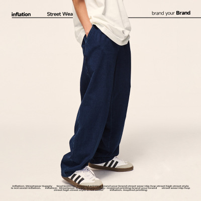 Blue dyed knitted denim trousers 13147W22