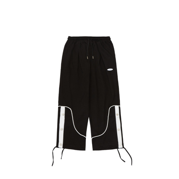 Button Slit Loose Wide-Leg Pants 3710S21