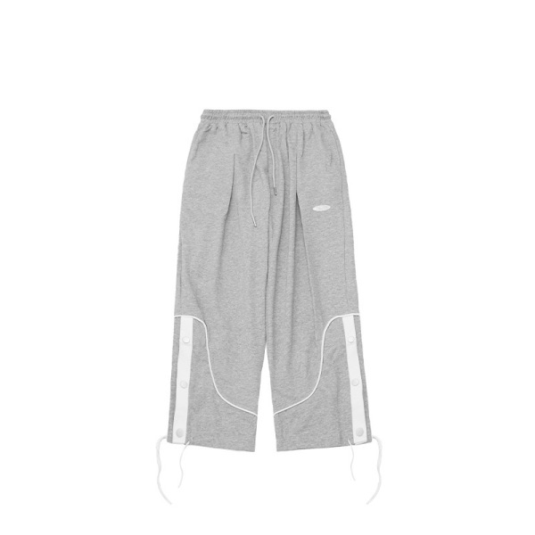 Button Slit Loose Wide-Leg Pants 3710S21