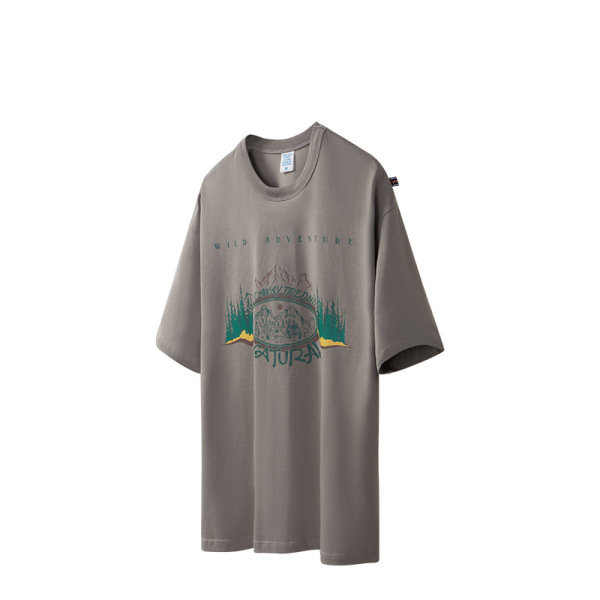 Camping nature landscape print T-shirt 2409S23