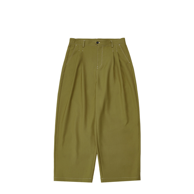 Contrast stitching wide-leg suit pants 12197S23