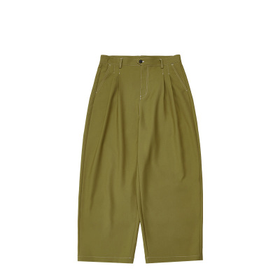 Contrast stitching wide-leg suit pants 12197S23