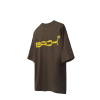 Contrasting color English towel embroidery two-color T-shirt 2462S23