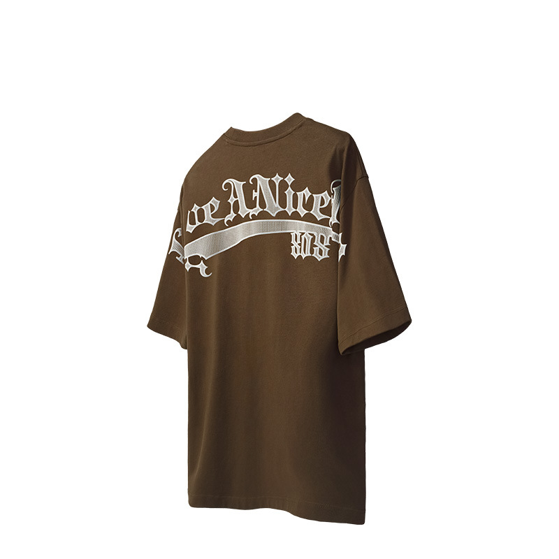 Embroidered back large letter T-shirt 2492S23