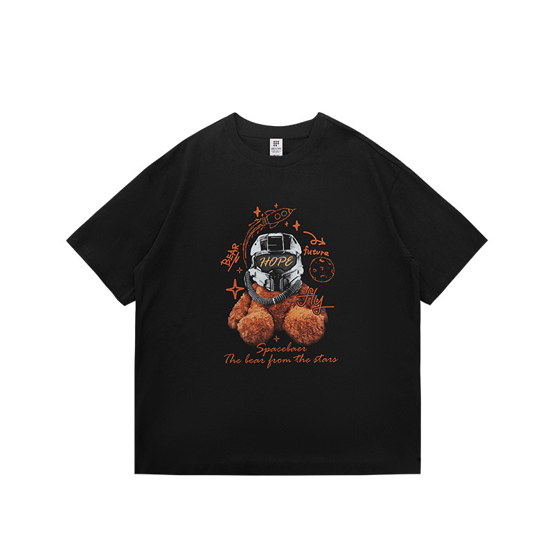 futuristic interstellar bear print T-shirt 2516S23