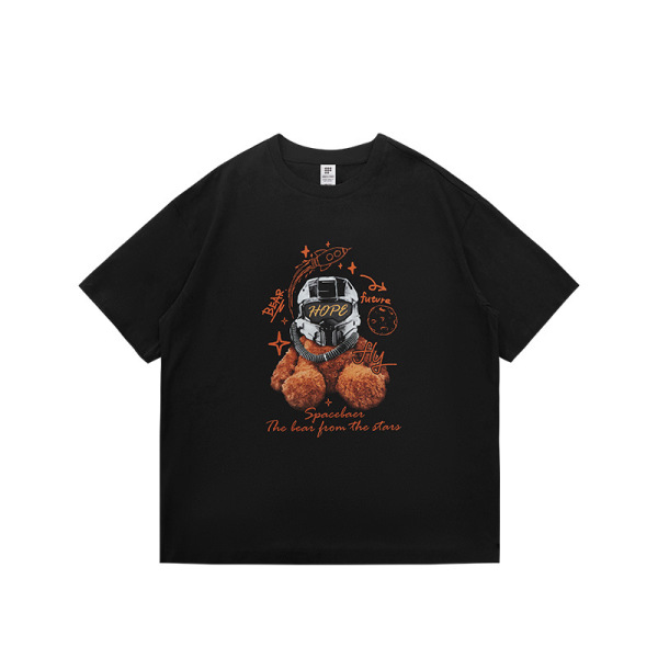 futuristic interstellar bear print T-shirt 2516S23