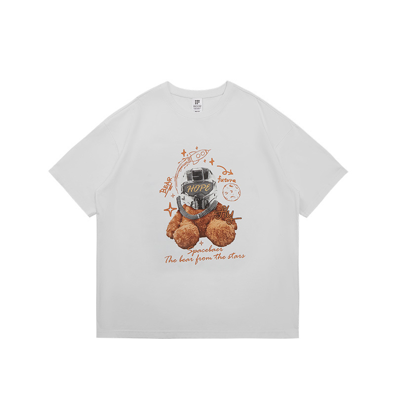 futuristic interstellar bear print T-shirt 2516S23