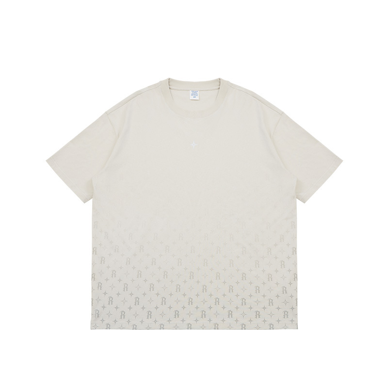 Gradient Gothic Letter Print T-Shirt 2596S23