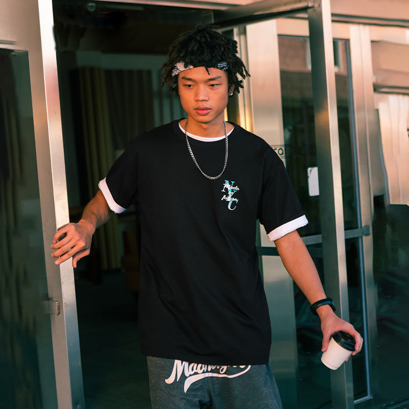 Gradient letter print T-shirt 2529S23