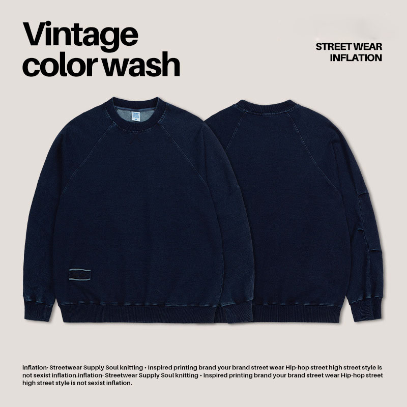 Indigo Knit Denim Sweatshirt 4217W22