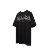 Linen cotton animal leather lettering T-shirt 2493S23