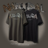 Linen cotton animal leather lettering T-shirt 2493S23