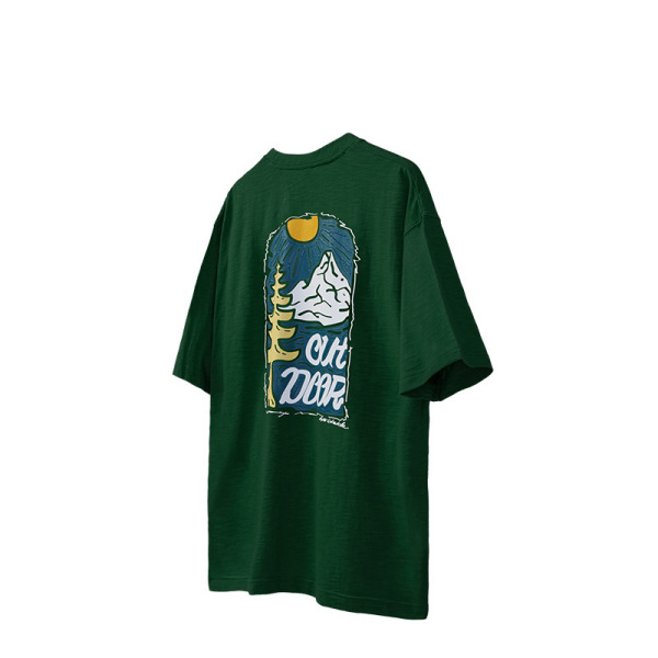 Mountain series figure stand up starched printed T-shirt 2447S23