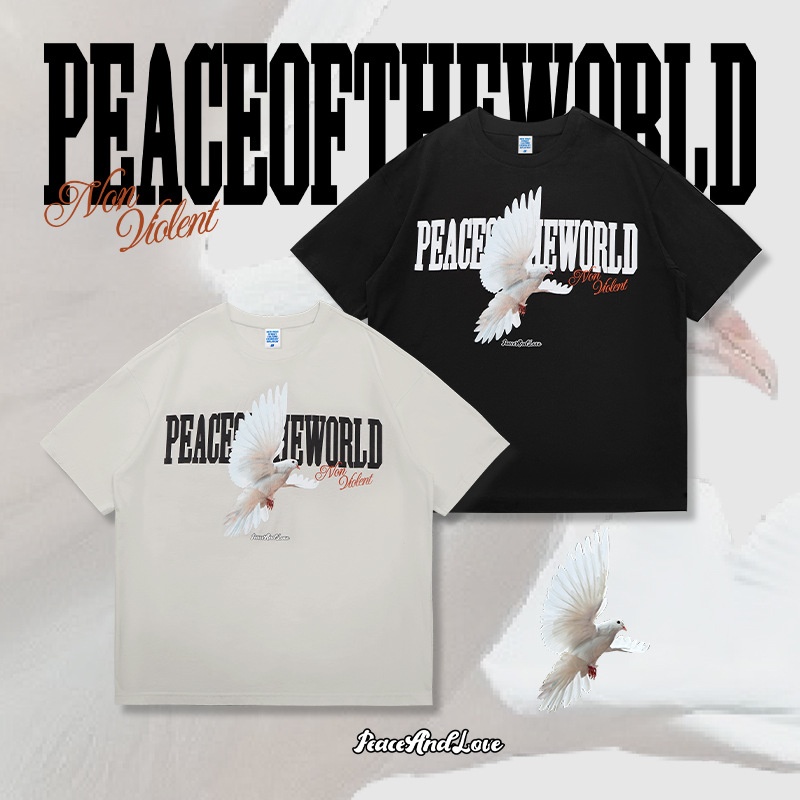Peace dove lettering T-shirt 2623S23