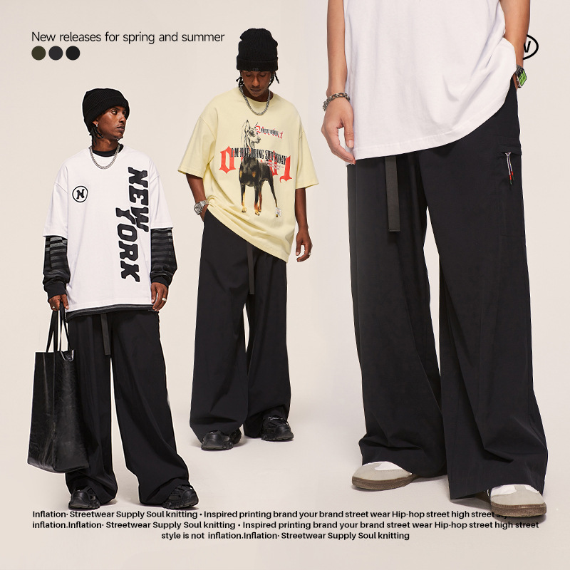 Plaid trench coat wide-leg pants 12128S23