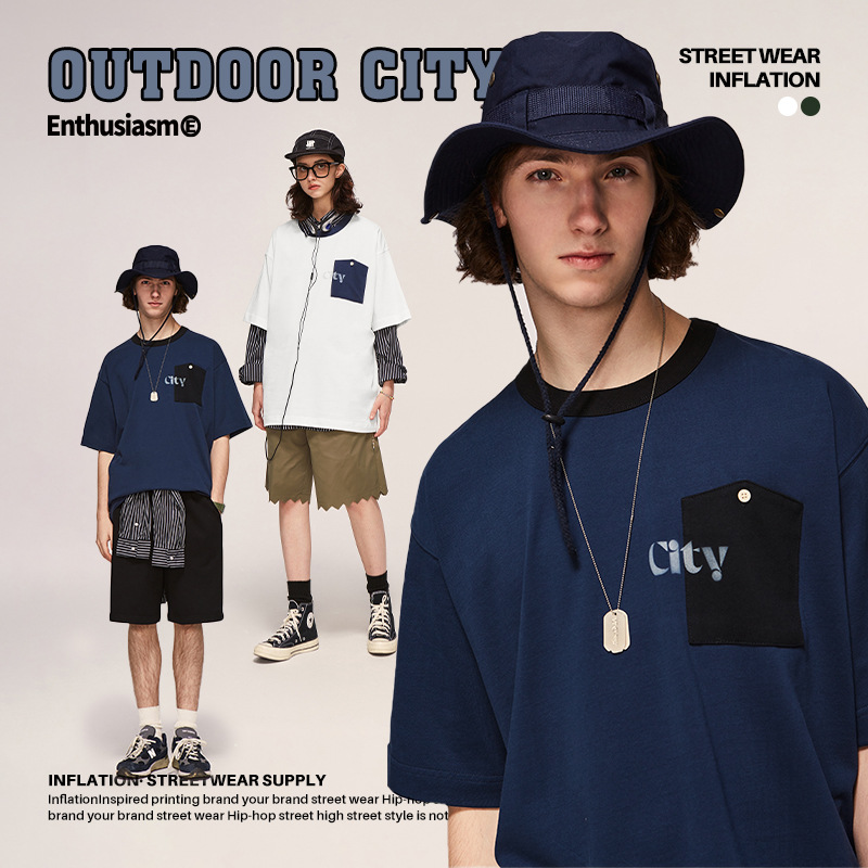 pocket lettering print T-shirt 2435S23