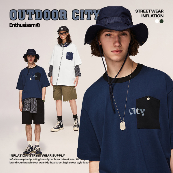 pocket lettering print T-shirt 2435S23