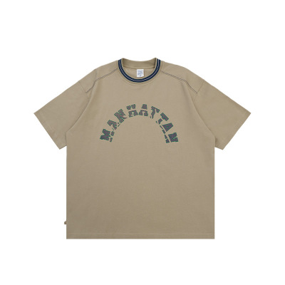 printed contrast collar T-shirt 2491S23