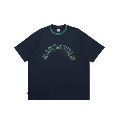 printed contrast collar T-shirt 2491S23