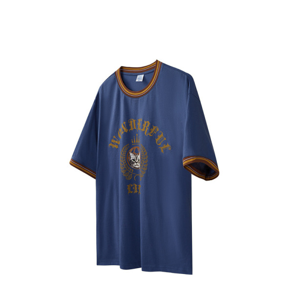 Retro color block kitten print T-shirt 2533S23