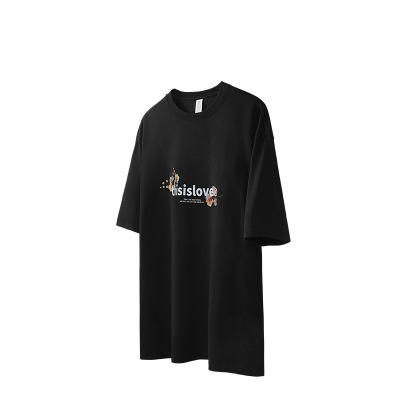 Romantic lettering floral print T-shirt 2539S23