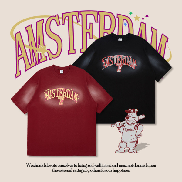 Spray-painted American lettering T-shirt 2597S23