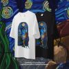 Starry sky oil painting bear print T-shirt 2466S23