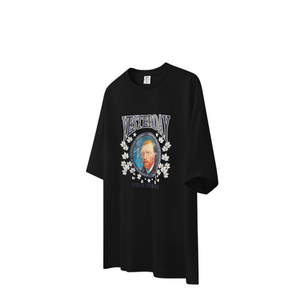 Vintage fun Van Gogh oil painting print T-shirt 2569S23