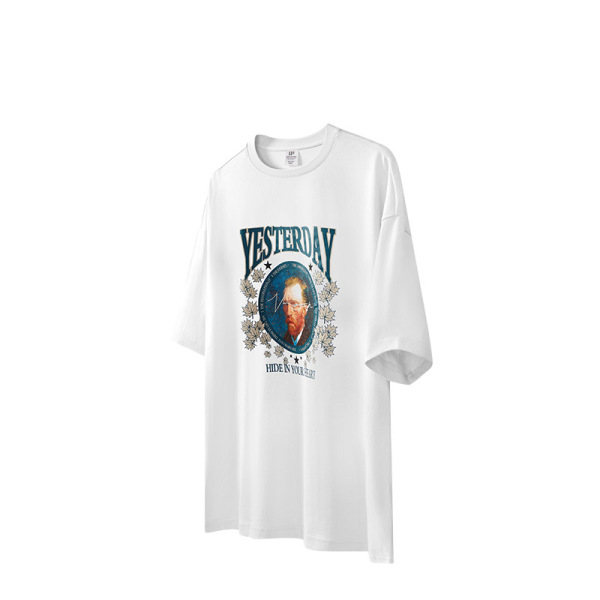 Vintage fun Van Gogh oil painting print T-shirt 2569S23