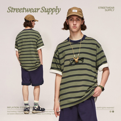 men's loose straight cotton short sleeves 8